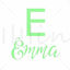 Emma digital hand lettered baby girl name. women name. wall decor, green mint  name decor, cool names