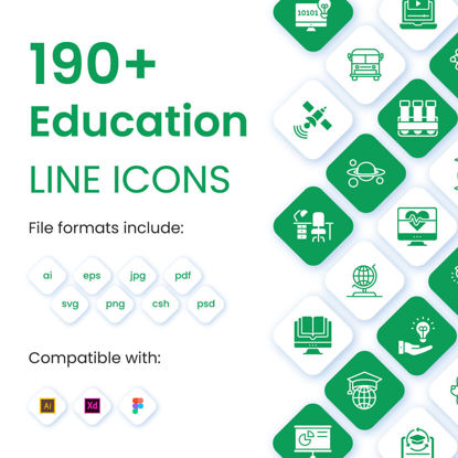Balíček ikon 190+ vzdělávání