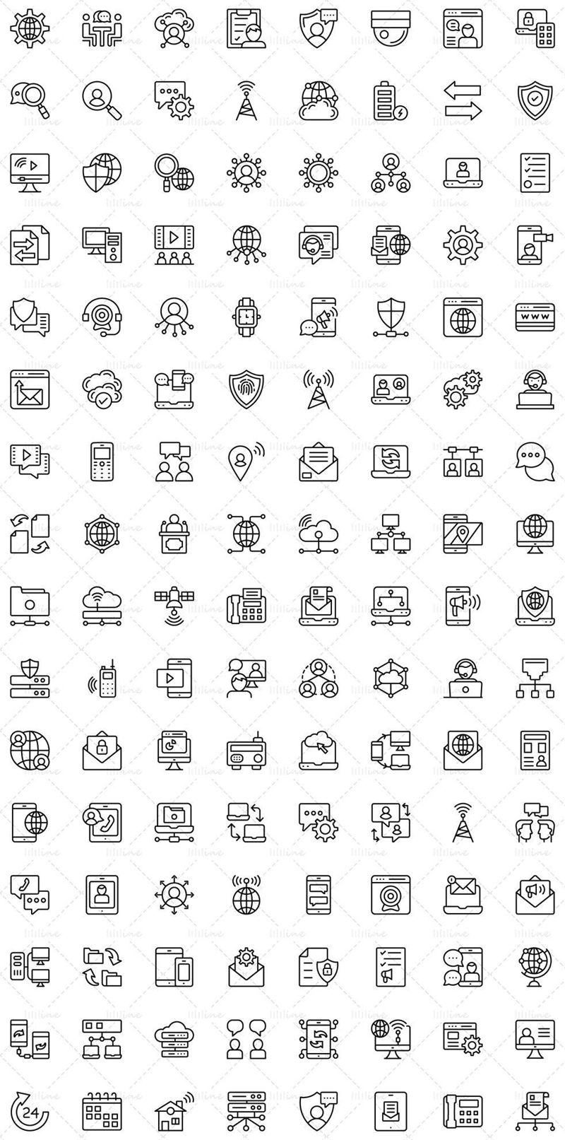 170+ икони на векторни линии в мрежа