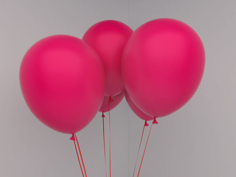 Scaun și baloane model 3d