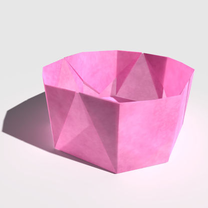 折り紙丼3Dモデル