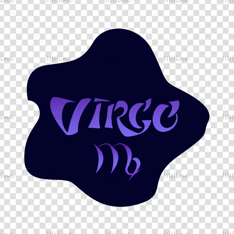 Virgo zodiac sign Vector hand lettering