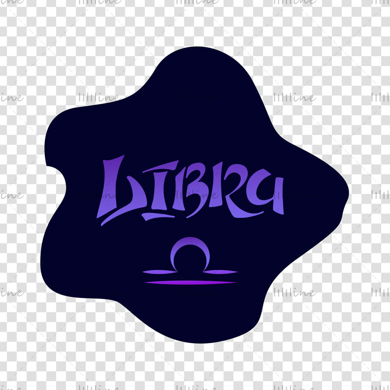 Libra zodiac sign Vector hand lettering
