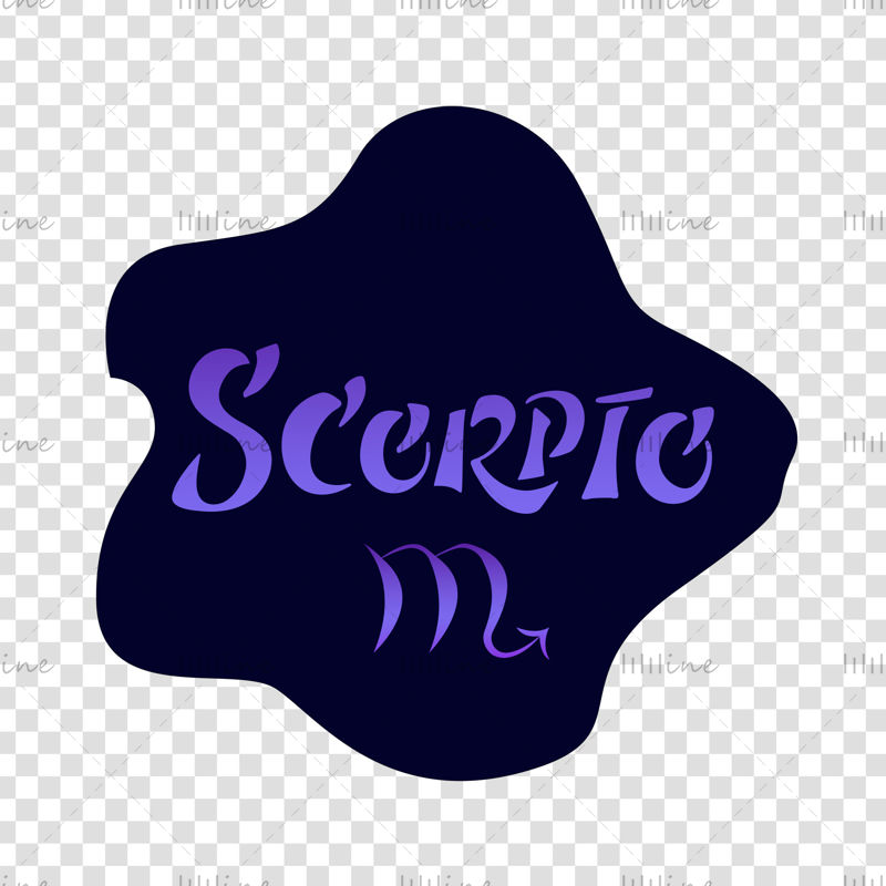 Scorpio zodiac sign Vector hand lettering