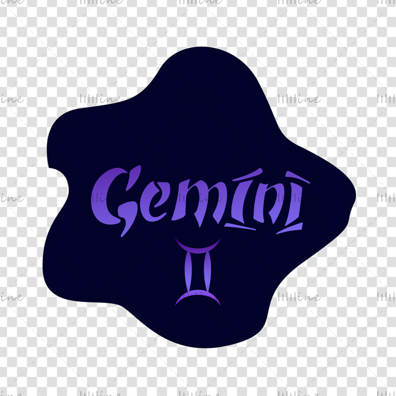 Gemini zodiac sign Vector hand lettering