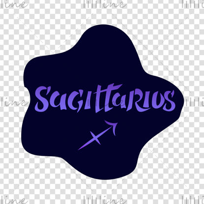 Sagittarius zodiac sign Vector hand lettering