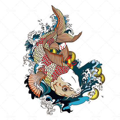 Ilustración de vector de carpa koi ai