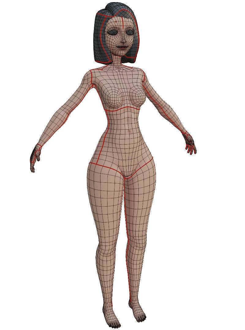 Девушка в пижаме 3D модель