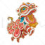 Spring Festival, Lantern Festival, Chinese style lion dance vector ai