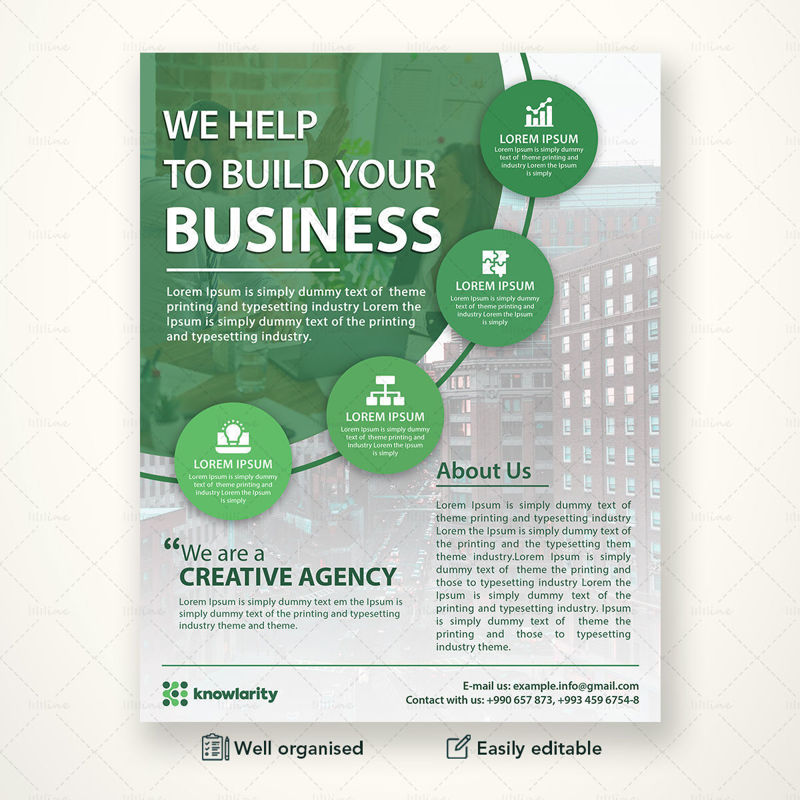 Green Business Flyer Template PSD