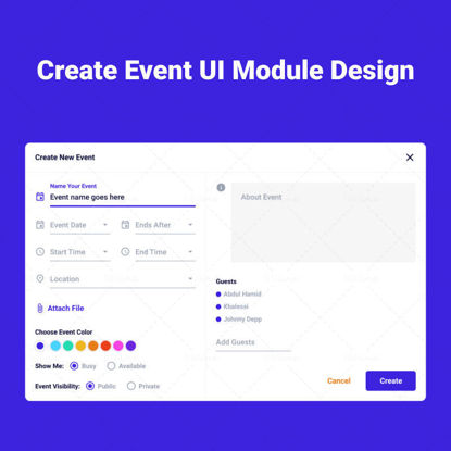 Create New Event UI Module Design With Figma