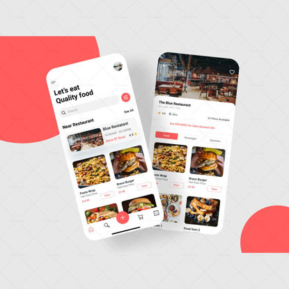 Шаблон за потребителски интерфейс на приложението за ресторант за храна