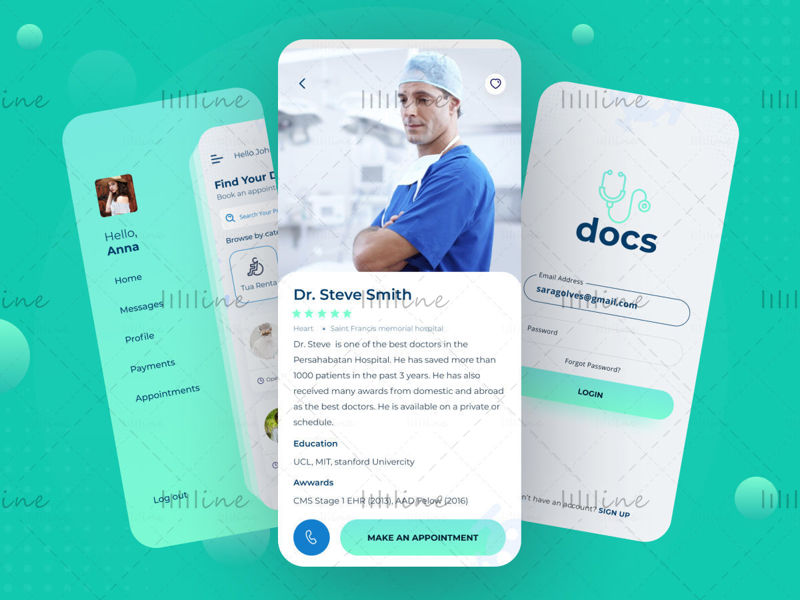 Дизайн пользовательского интерфейса приложения для записи к врачу