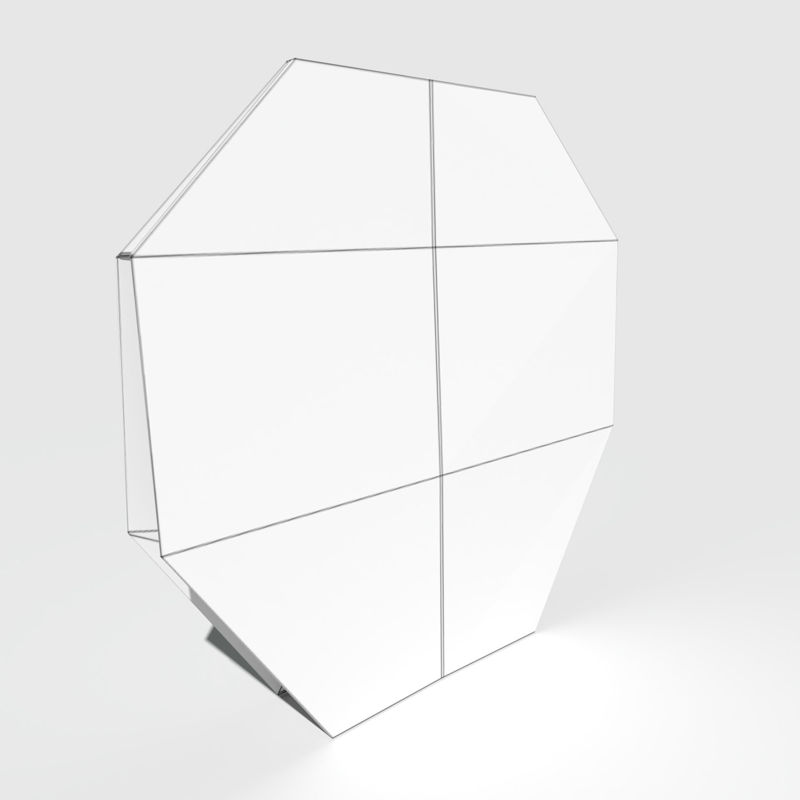 Modèle 3D de buisson d'origami