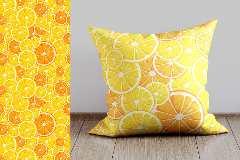 35 种无缝柑橘类水果矢量贴图图案