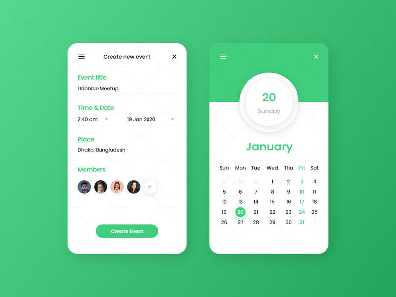 Events App Design Template