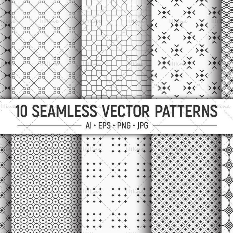 10 folytonos geometriai vektor minták