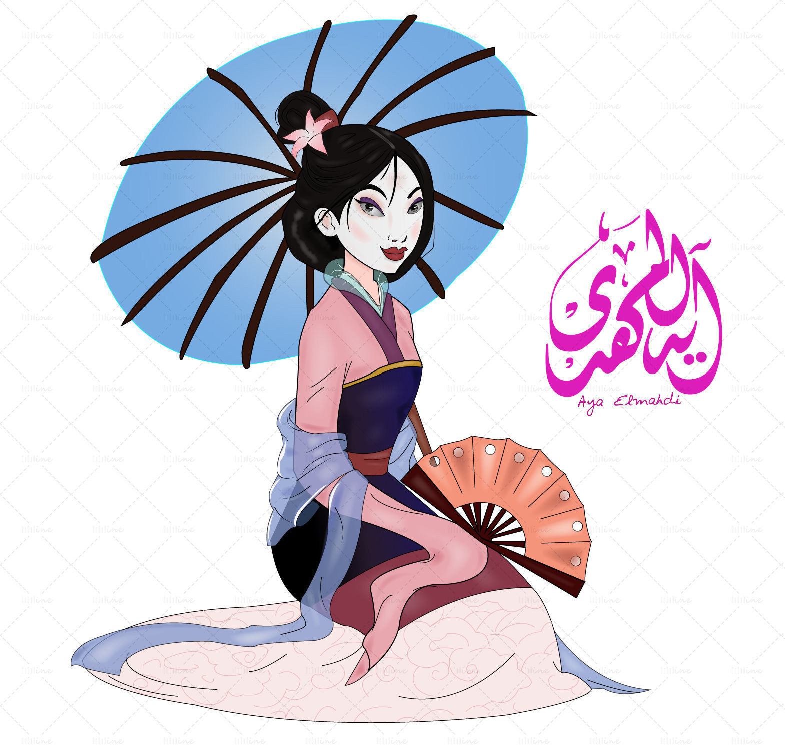 mulan-cartoon-character-illustration