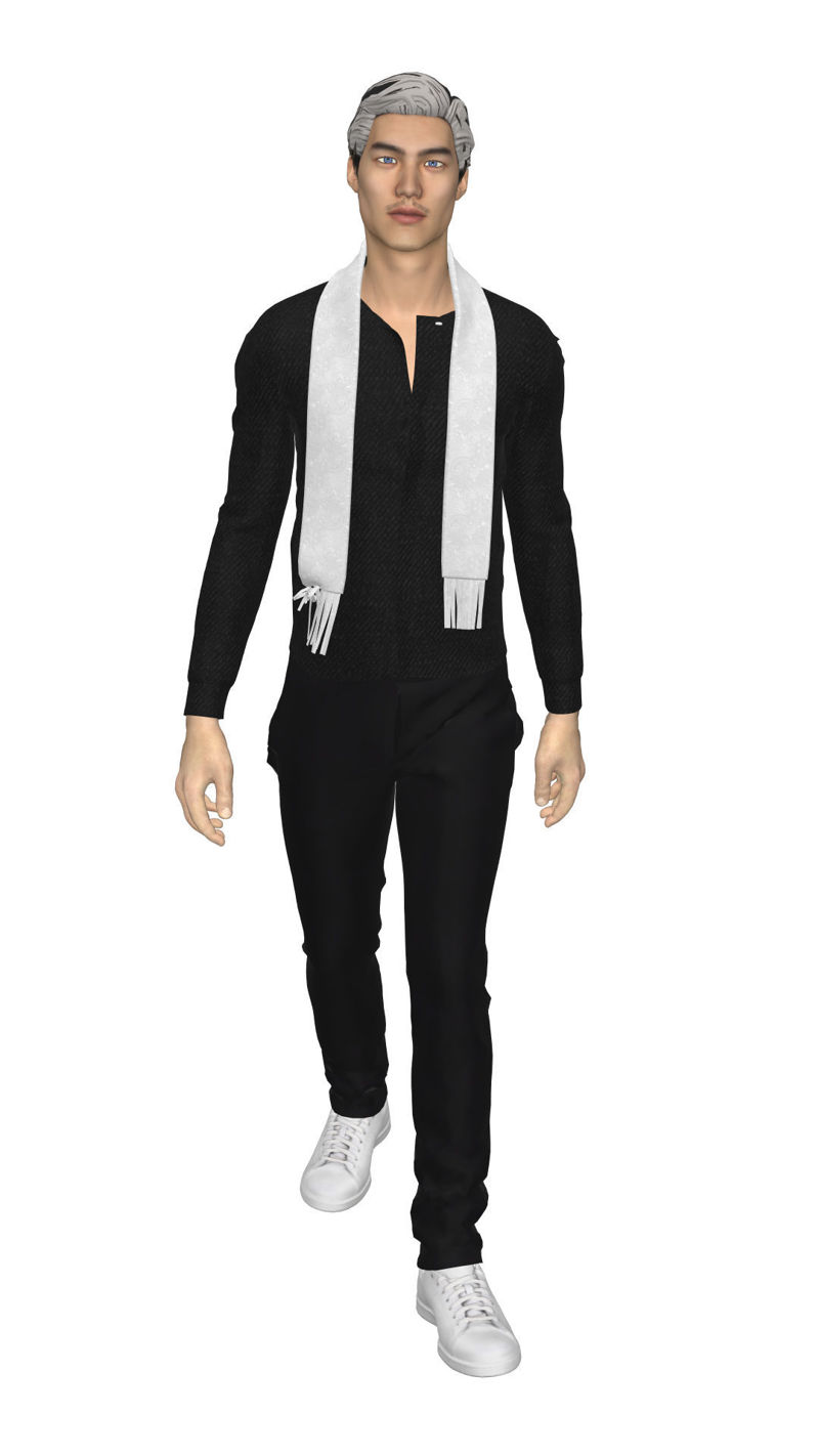 Conception 3d de vêtements virtuels pour homme