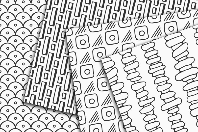 10 seamless hand drawn ethnic vector patterns