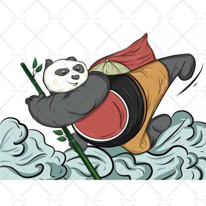 Chinese style auspicious animal panda vector