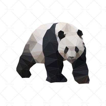 Low polygon stereo panda vector