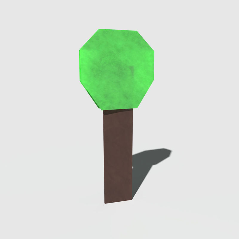 Оригами Простое Дерево 3D Модель