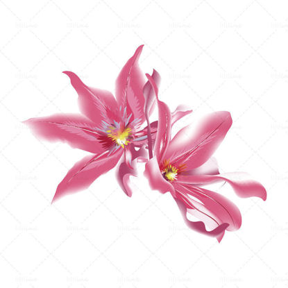 Růžový trojrozměrný azalka květ vektor ai
