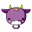 Purple cartoon calf