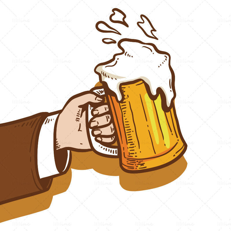 Hand drawn party beer vector ai