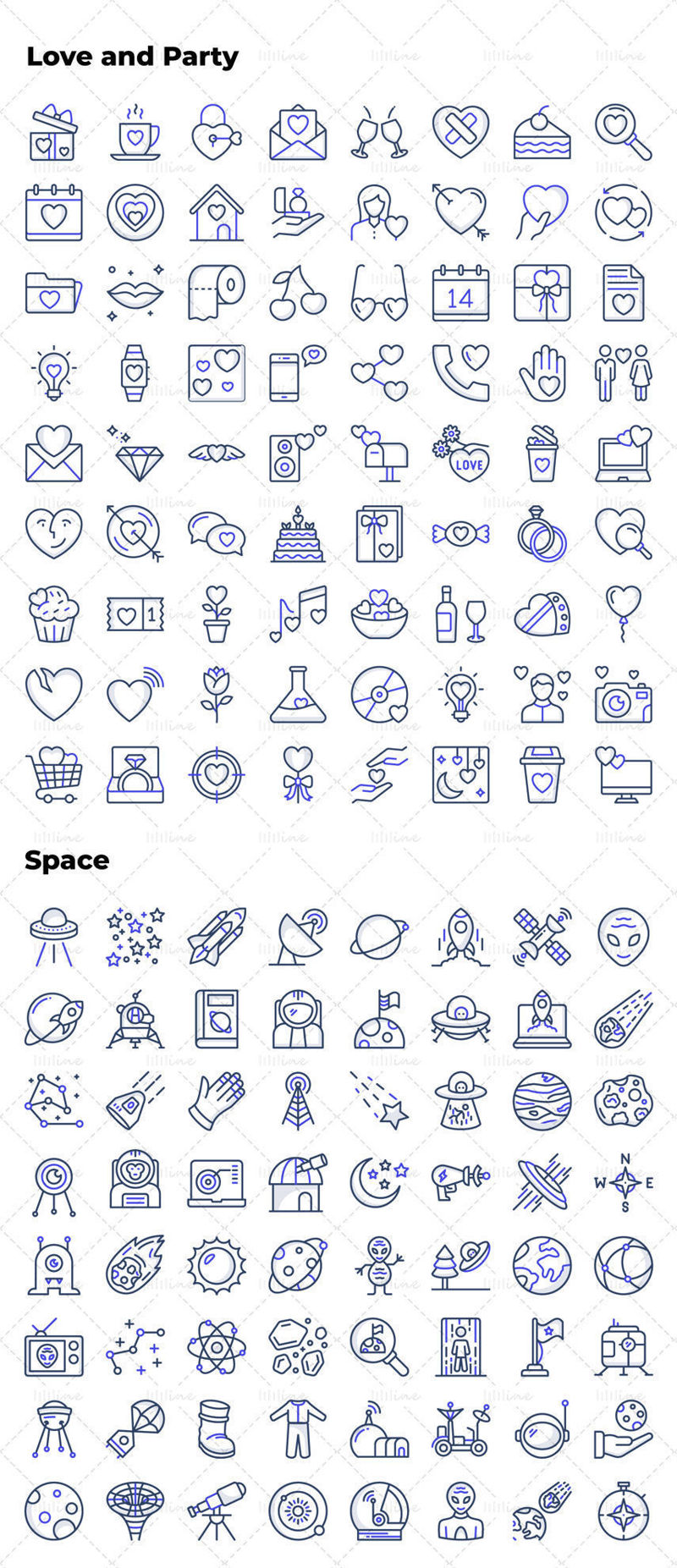 Love party, space vector icon