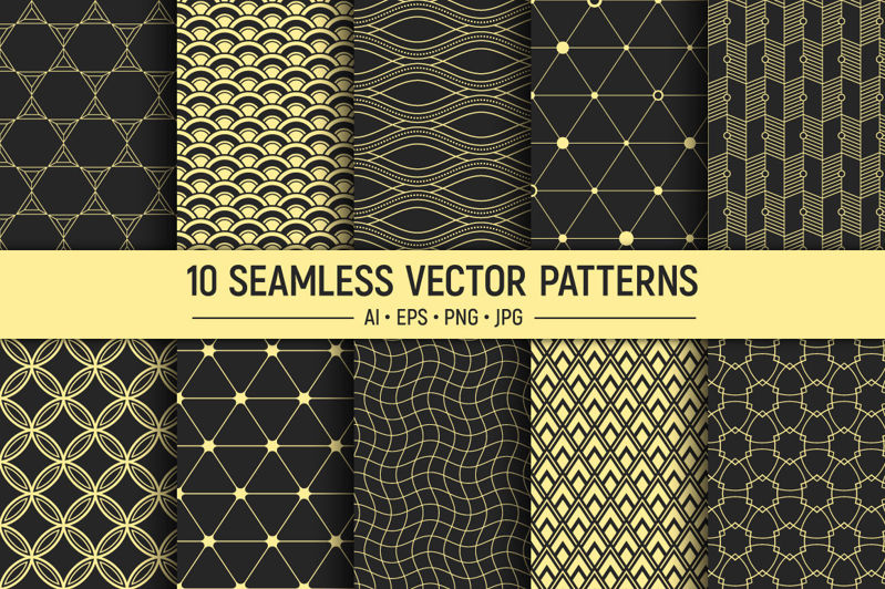 10 padrões de vetores geométricos sem costura