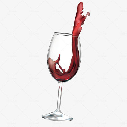 Red wine, wine glass vector ai