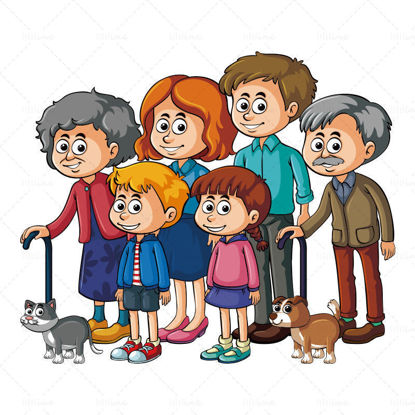 Family cartoon vector ai