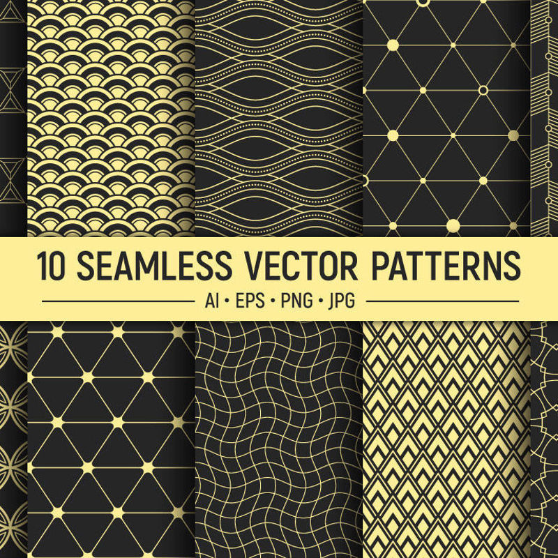 10 padrões de vetores geométricos sem costura