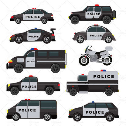 Çizgi film vektör polis arabası
