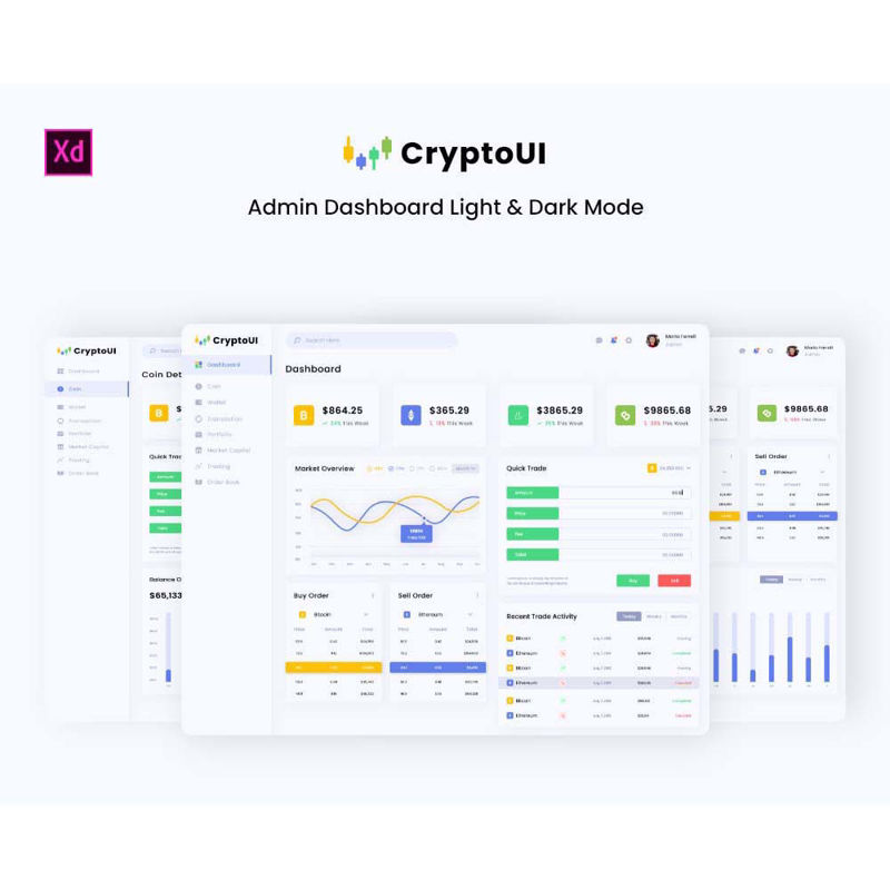 CryptoUI - Cryptocurrency Admin Dashboard