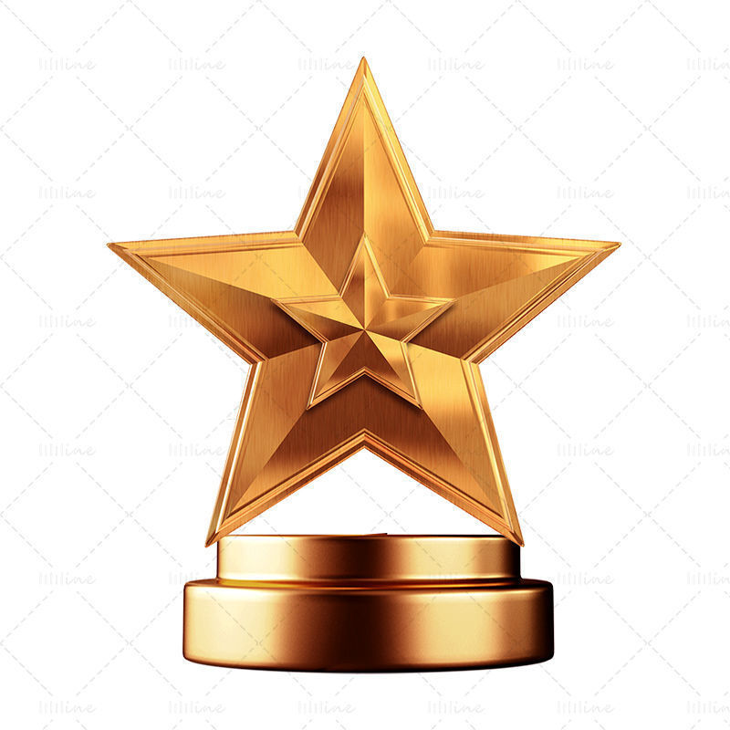 Cartoon five-pointed star trophy
