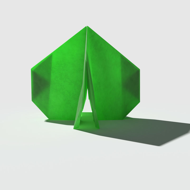 Origami Bush 4 Sided 3D Model