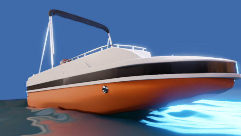 Modelo 3D do convés do barco