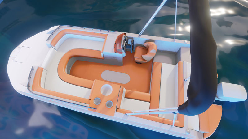 Modelo 3D do convés do barco