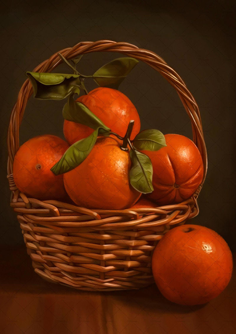 Ilustración de cartel de mandarina