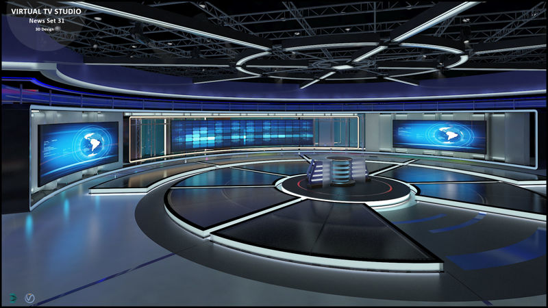 Virtual TV Studio Nieuws Set 3D-model 31