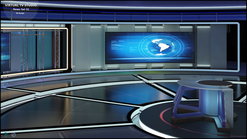 Virtual TV Studio News Set 3d model 31