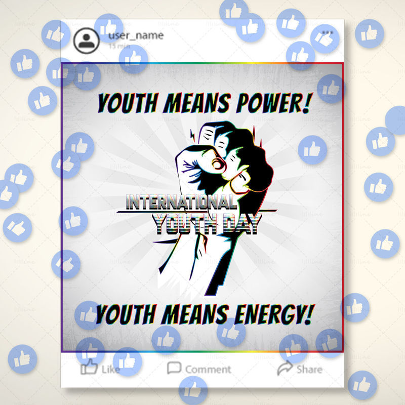 Шаблон баннера Международного дня молодежи Zazzy