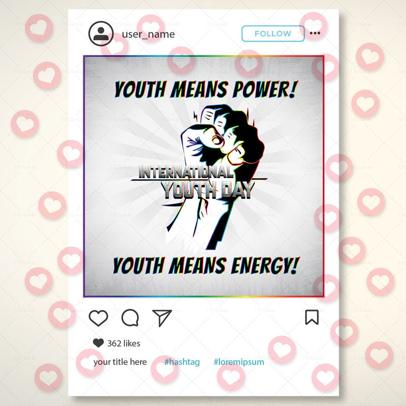 Šablona nápisu Mezinárodní den mládeže Zazzy
