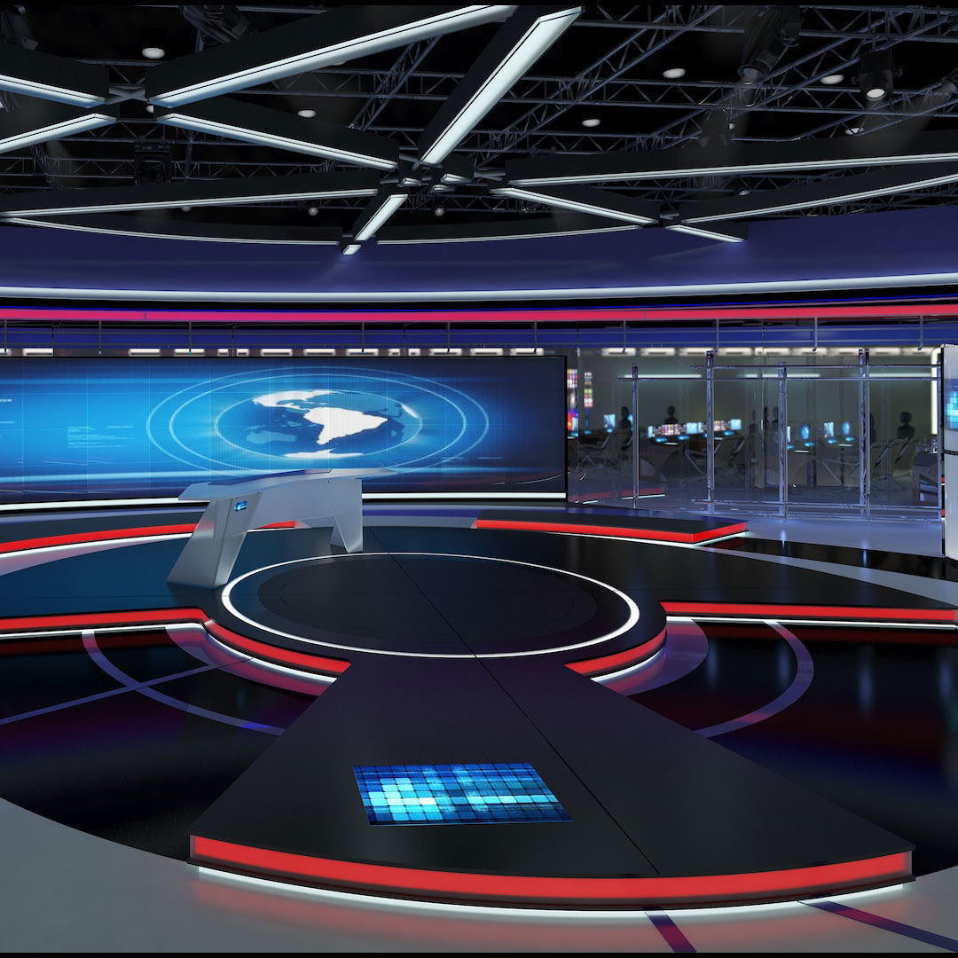 Virtual Tv Studio News Set 3d Model