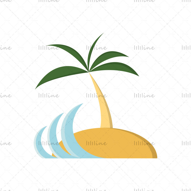 Island summer digital trend vector illustrations