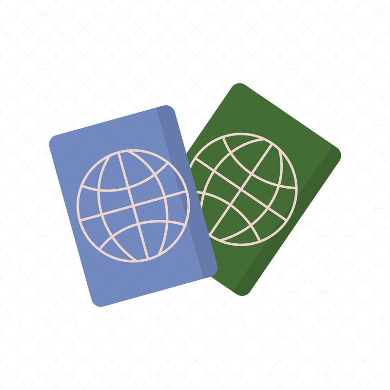 Passports summer digital trend vector illustrations