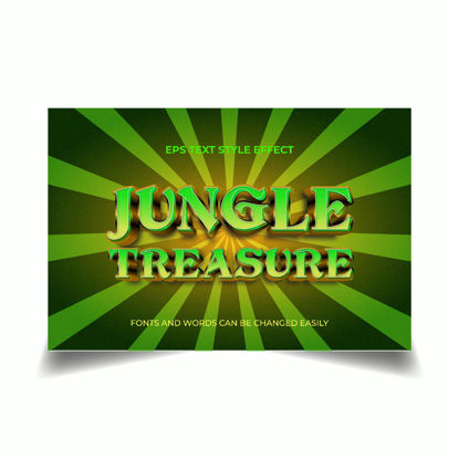 Effetto stile testo modificabile 3D verde dorato del tesoro della giungla